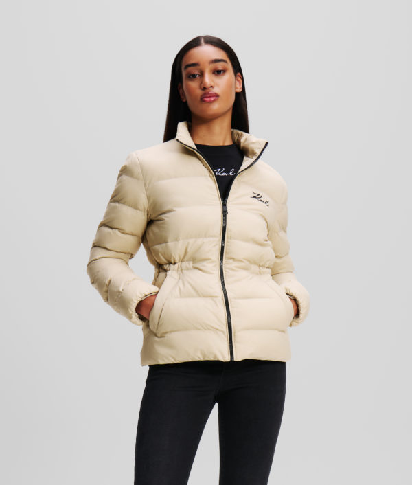 Karl Lagerfeld, Veste Matelassée Karl Signature, Femme, Beige clair, Taille: X48