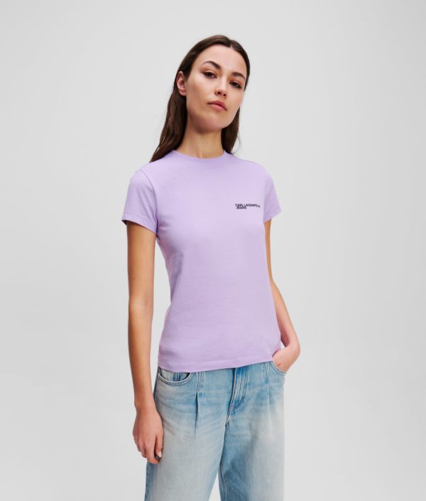 Karl Lagerfeld, T-shirt Ajusté, Femme, Lavendula, Taille: XXS