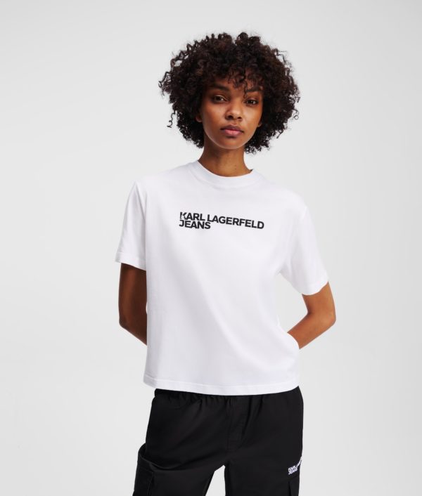 Karl Lagerfeld, T-shirt Avec Logo Klj, Femme, Blanc, Taille: XXS