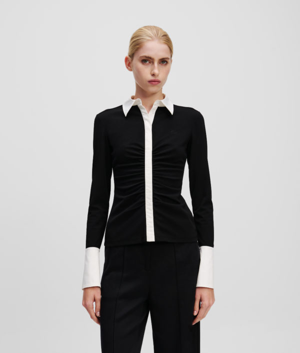 Karl Lagerfeld, Polo À Manches Longues Karl Essential, Femme, Noir, Taille: XXXL