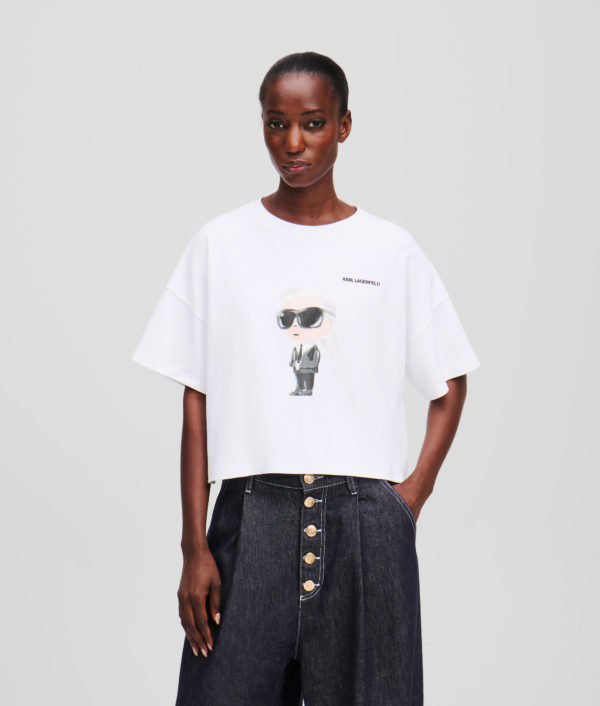 Karl Lagerfeld, T-shirt Boxy Ikon, Femme, Blanc, Taille: XXXL