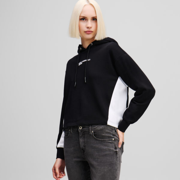 Karl Lagerfeld, Sweat À Capuche À Blocs De Couleurs, Femme, Noir/Blanc, Taille: XXS