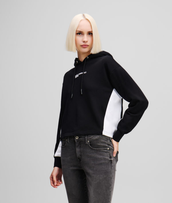 Karl Lagerfeld, Sweat À Capuche À Blocs De Couleurs, Femme, Noir/Blanc, Taille: XXS