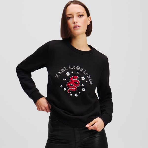 Karl Lagerfeld, Sweat-shirt Nouvel An Lunaire, Femme, Noir, Taille: XXXL