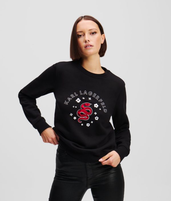 Karl Lagerfeld, Sweat-shirt Nouvel An Lunaire, Femme, Noir, Taille: XXXL