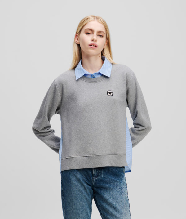 Karl Lagerfeld, Sweat-shirt En Tissu Mélangé Ikon, Femme, Gris Chiné Clair, Taille: XXXL