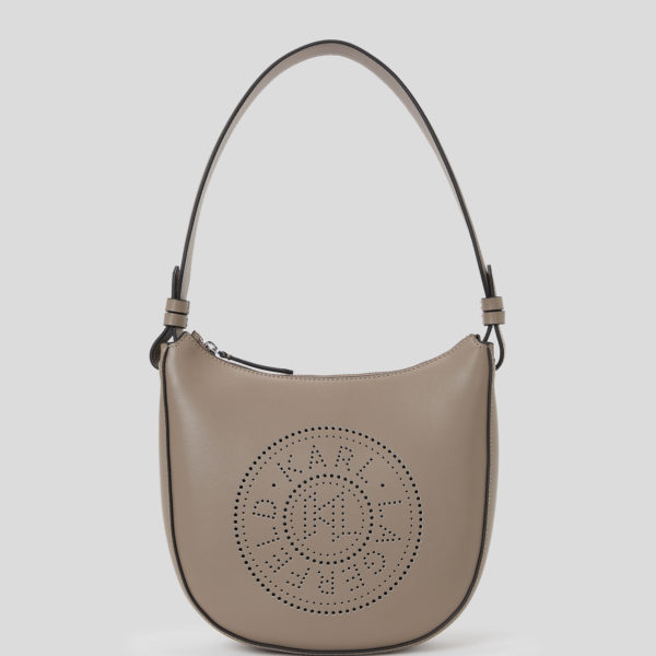 Karl Lagerfeld, Sac Porté Épaule Perforé Croissant De Lune K/circle, Femme, Gris cendré, Taille: X00