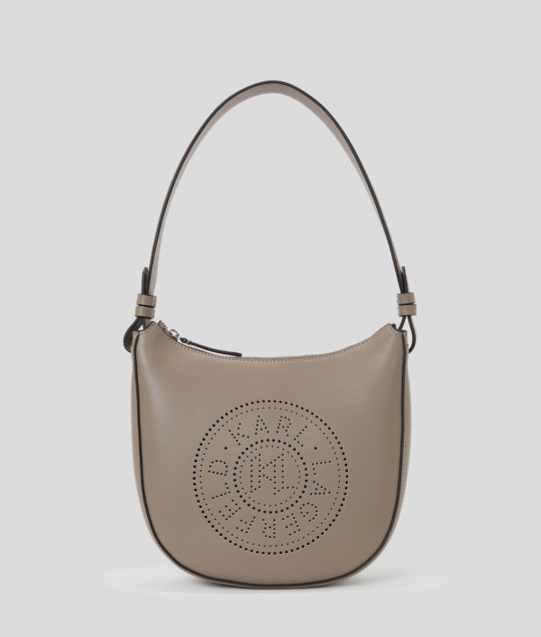 Karl Lagerfeld, Sac Porté Épaule Perforé Croissant De Lune K/circle, Femme, Gris cendré, Taille: X00