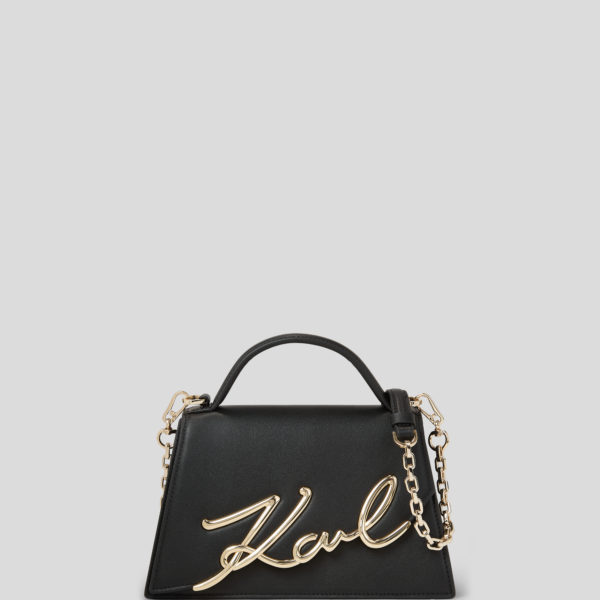 Karl Lagerfeld, Sac Bandoulière De Taille Moyenne K/signature, Femme, Noir/Or, Taille: X00