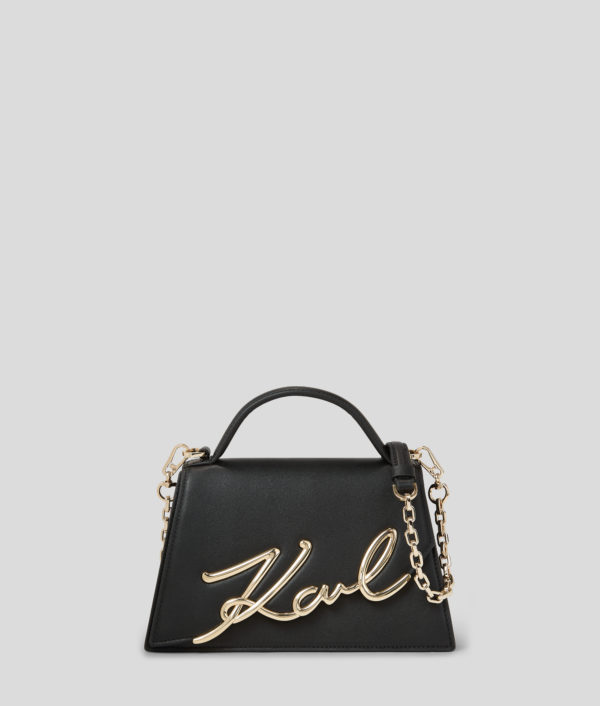 Karl Lagerfeld, Sac Bandoulière De Taille Moyenne K/signature, Femme, Noir/Or, Taille: X00
