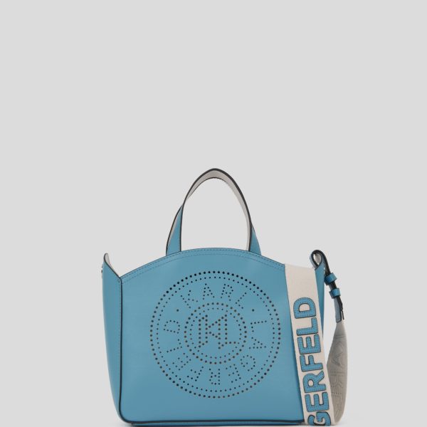 Karl Lagerfeld, Petit Sac Cabas Perforé K/circle, Femme, Eau calme et sombre, Taille: X00
