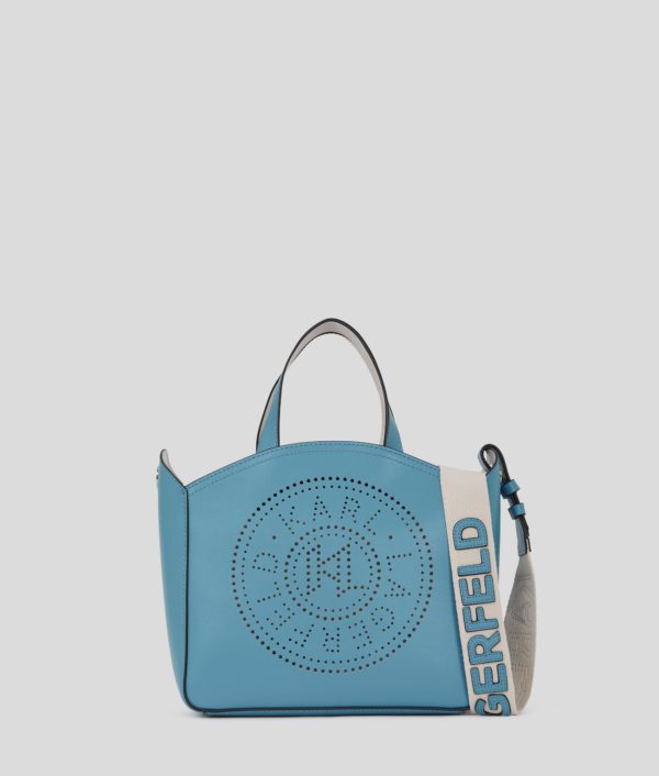 Karl Lagerfeld, Petit Sac Cabas Perforé K/circle, Femme, Eau calme et sombre, Taille: X00