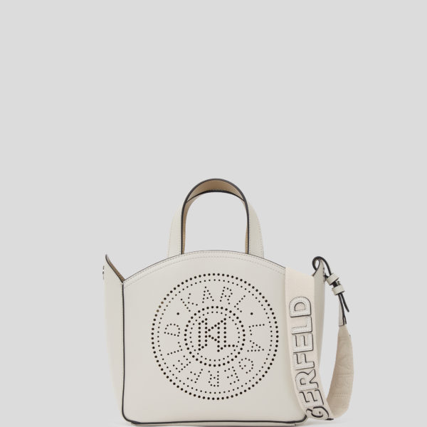 Karl Lagerfeld, Petit Sac Cabas Perforé K/circle, Femme, Ciment, Taille: X00