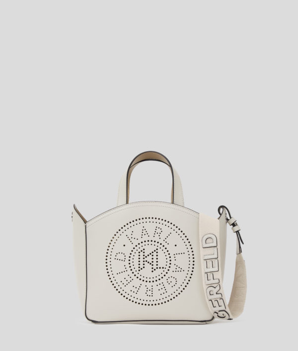 Karl Lagerfeld, Petit Sac Cabas Perforé K/circle, Femme, Ciment, Taille: X00