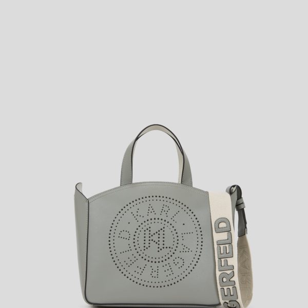Karl Lagerfeld, Petit Sac Cabas Perforé K/circle, Femme, Gris nuage, Taille: X00