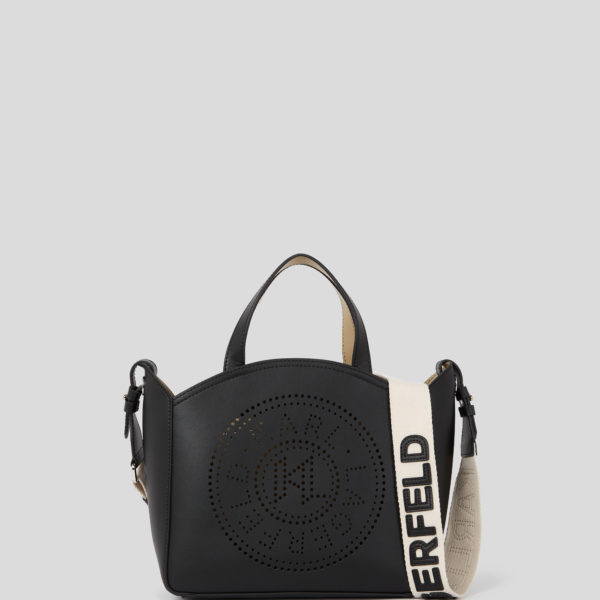 Karl Lagerfeld, Petit Sac Cabas Perforé K/circle, Femme, Noir, Taille: X00