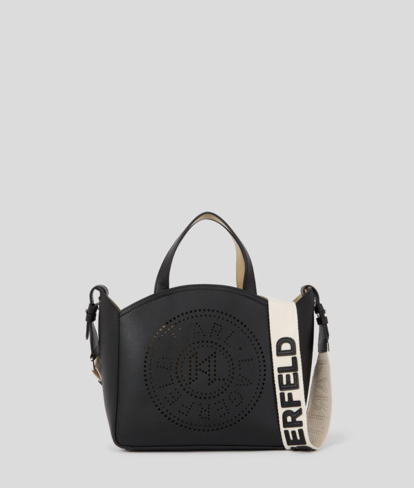 Karl Lagerfeld, Petit Sac Cabas Perforé K/circle, Femme, Noir, Taille: X00