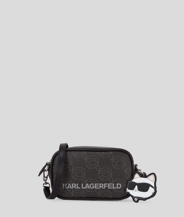Karl Lagerfeld, Sac Caméra Ikon Monogram, Femme, NFT All Over Pattern Noir, Taille: X00