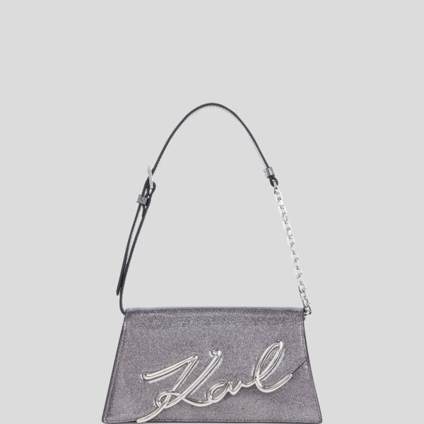 Karl Lagerfeld, Sac Porté Épaule Medium Pailleté K/signature, Femme, Noir pailleté, Taille: X00