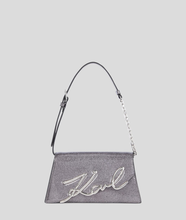 Karl Lagerfeld, Sac Porté Épaule Medium Pailleté K/signature, Femme, Noir pailleté, Taille: X00