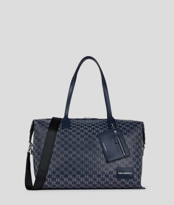 Karl Lagerfeld, Sac Week-end K/voyage, Femme, Monogramme bleu marine, Taille: X00