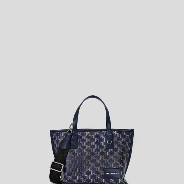 Karl Lagerfeld, Petit Sac Cabas K/voyage, Femme, Monogramme bleu marine, Taille: X00