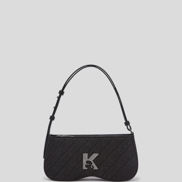 Karl Lagerfeld, Sac Porté Épaule Lunettes De Soleil Matelassé, Femme, Denim Noir, Taille: X00