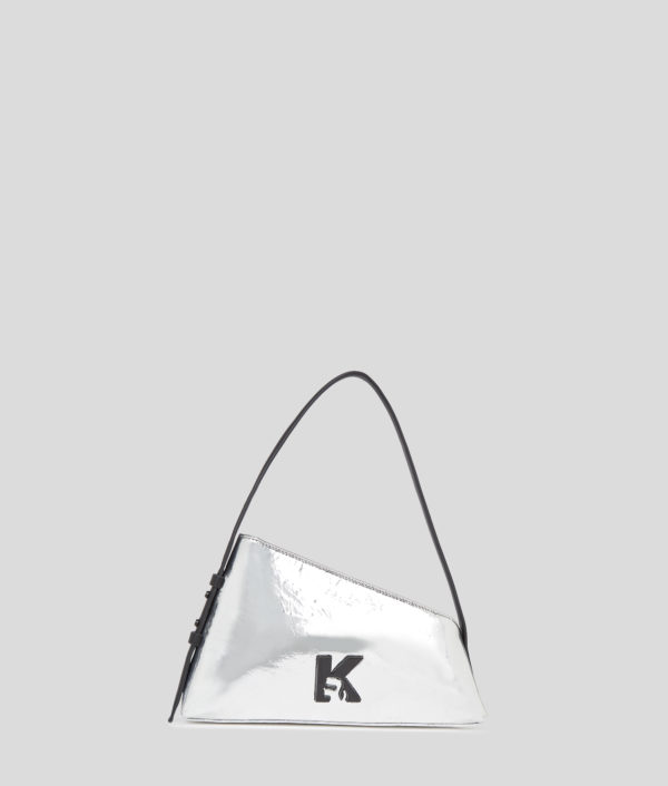 Karl Lagerfeld, Sac Porté Épaule Géométrique Métallisé, Femme, Argent, Taille: X00