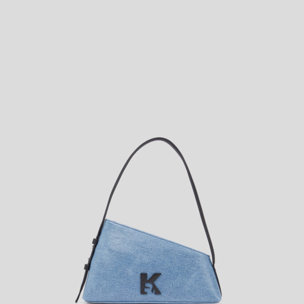 Karl Lagerfeld, Sac Porté Épaule Géométrique Enduit, Femme, Bleu enduit, Taille: X00
