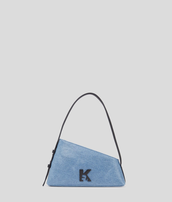 Karl Lagerfeld, Sac Porté Épaule Géométrique Enduit, Femme, Bleu enduit, Taille: X00