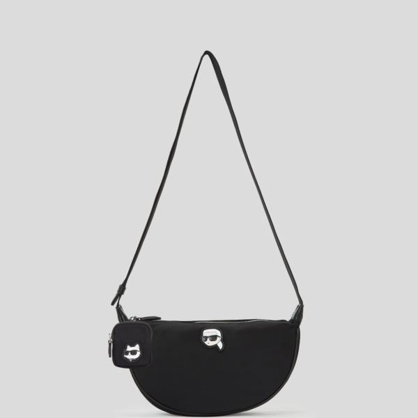 Karl Lagerfeld, Petit Sac Demi-lune En Nylon Ikon, Femme, Noir, Taille: X00