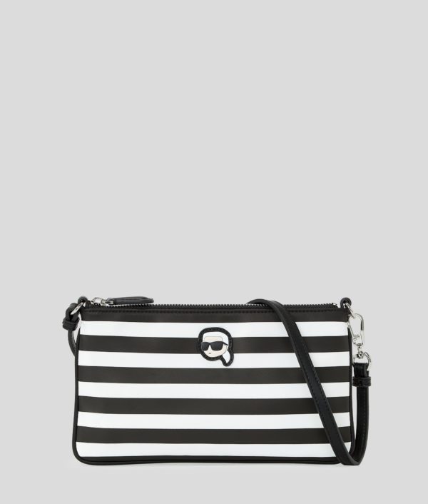 Karl Lagerfeld, Pochette Porté Épaule En Nylon Ikon, Femme, Petite rayure Noir-Blanc, Taille: X00