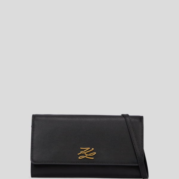 Karl Lagerfeld, Portefeuille Avec Bandoulière K/autograph, Femme, Noir/Or, Taille: X00