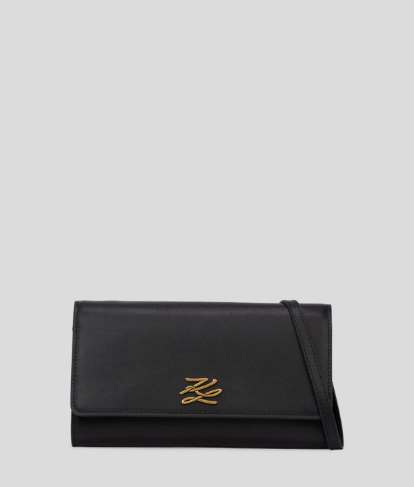 Karl Lagerfeld, Portefeuille Avec Bandoulière K/autograph, Femme, Noir/Or, Taille: X00