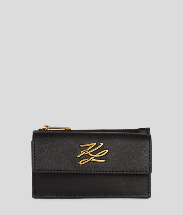 Karl Lagerfeld, Porte-cartes K/autograph, Femme, Noir/Or, Taille: X00