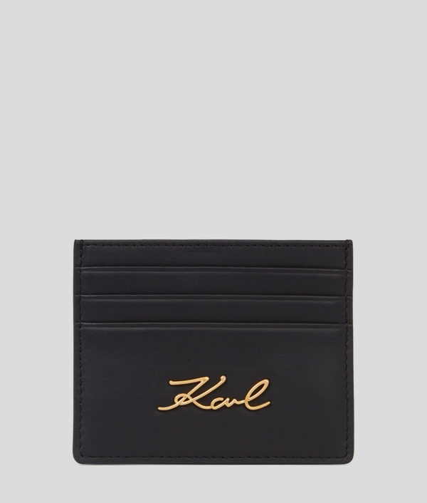 Karl Lagerfeld, Porte-cartes K/signature, Femme, Noir/Or, Taille: X00