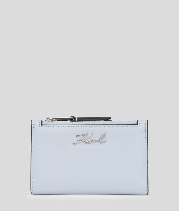 Karl Lagerfeld, Portefeuille À Deux Volets Mince K/signature, Femme, Bleu Kentucky, Taille: X00