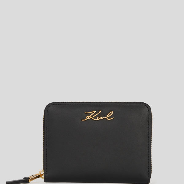 Karl Lagerfeld, Portefeuille De Taille Moyenne K/signature, Femme, Noir/Or, Taille: X00