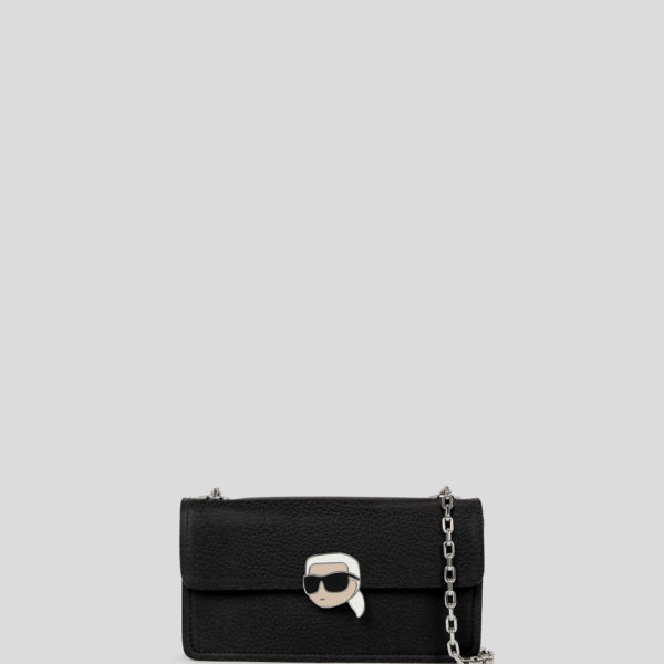 Karl Lagerfeld, Pochette Grainée Ikon, Femme, Noir, Taille: X00