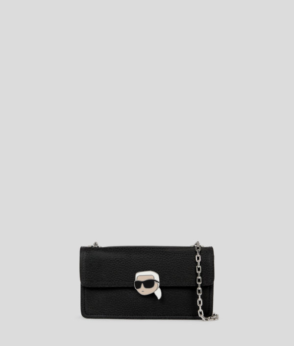 Karl Lagerfeld, Pochette Grainée Ikon, Femme, Noir, Taille: X00