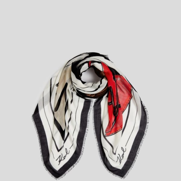 Karl Lagerfeld, Foulard Avec Motif Sacs K/signature, Femme, Multi, Taille: X00