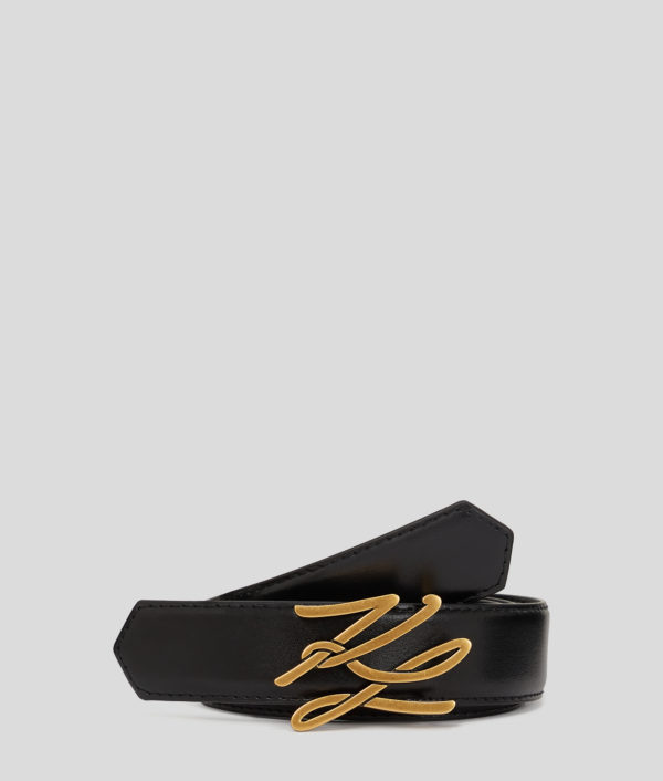 Karl Lagerfeld, Ceinture De Largeur Moyenne K/autograph, Femme, Noir/Or, Taille: X95