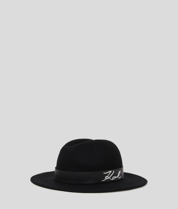 Karl Lagerfeld, Fedora K/signature, Femme, Noir, Taille: XS_M