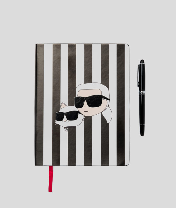 Karl Lagerfeld, Ensemble Carnet Et Stylo Ikon, Femme, Noir/Blanc, Taille: X00