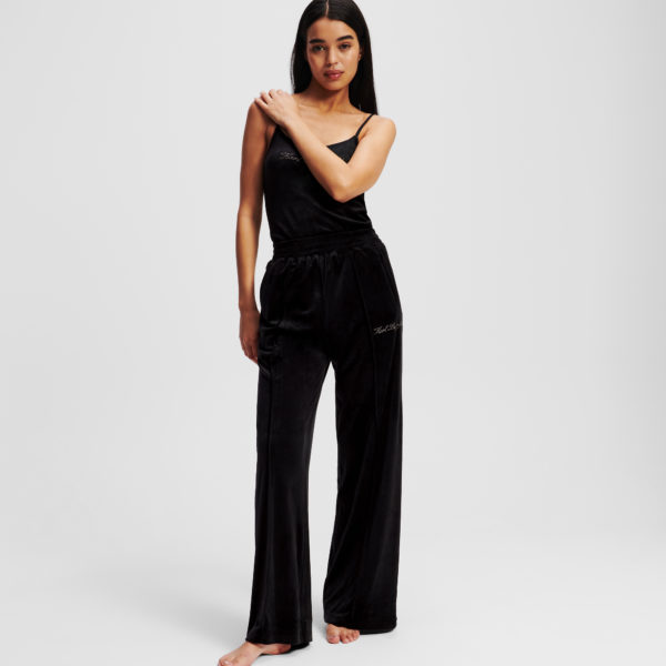 Karl Lagerfeld, Jogging En Velours Hotel Karl, Femme, Noir, Taille: XXXL