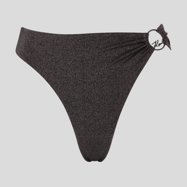 Karl Lagerfeld, Bas De Bikini Taille Haute K/signature, Femme, Noir, Taille: XXS
