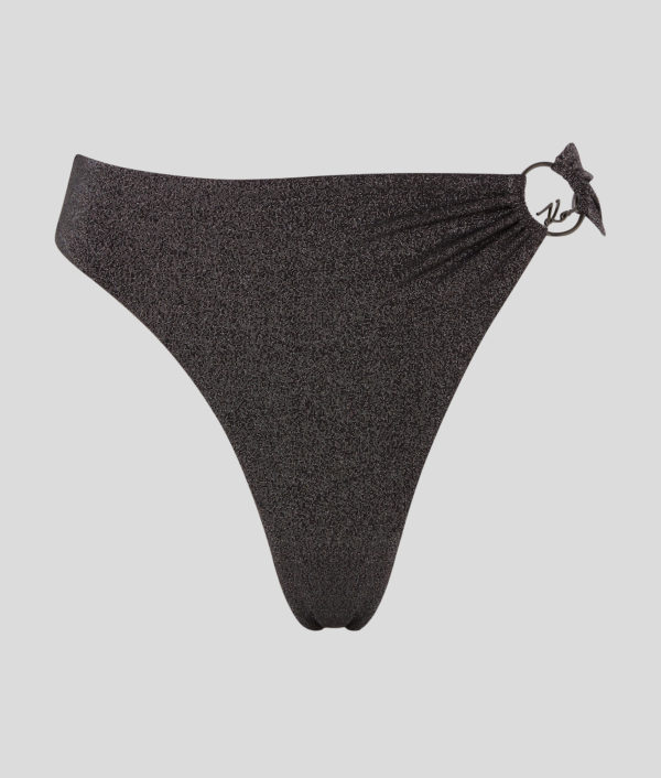 Karl Lagerfeld, Bas De Bikini Taille Haute K/signature, Femme, Noir, Taille: XXS