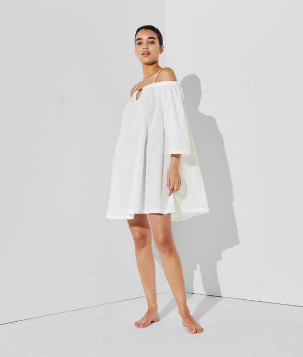 Karl Lagerfeld, Robe De Plage À Épaules Dénudées K/signature, Femme, Blanc, Taille: XXS