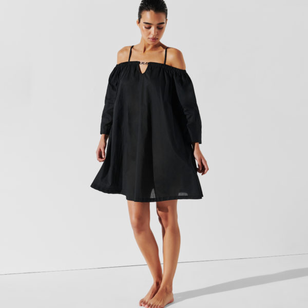 Karl Lagerfeld, Robe De Plage À Épaules Dénudées K/signature, Femme, Noir, Taille: XXS