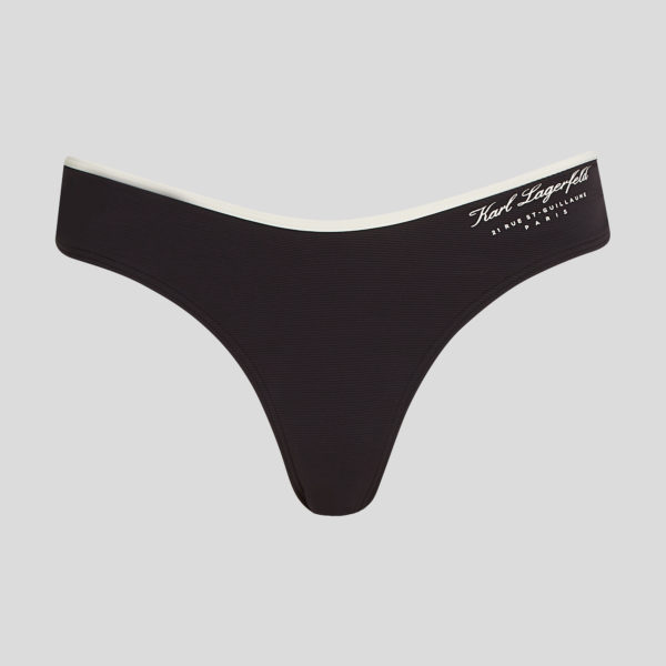 Karl Lagerfeld, Bas De Bikini Taille Haute Hotel Karl, Femme, Noir, Taille: XXS